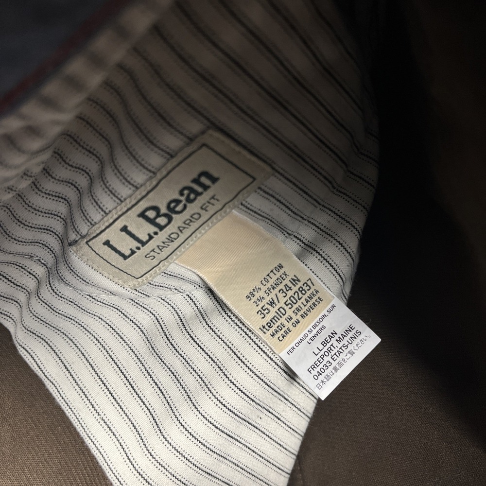 L.L.Bean Corduroy Pants Size 35x34 Standard Fit Brown Casual Straight Leg 502837 - Picture 3 of 8